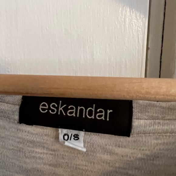 Eskandar open size pima cotton long sleeve top lagenlook spring grey - Picture 3 of 6